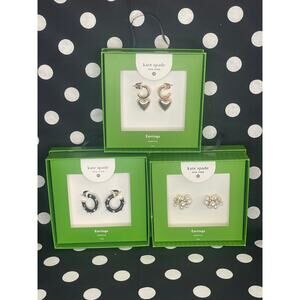 Kate Spade for Target BUNDLE - Pearl, Gold Balloon, & Black Pearl Hoop Earrings
